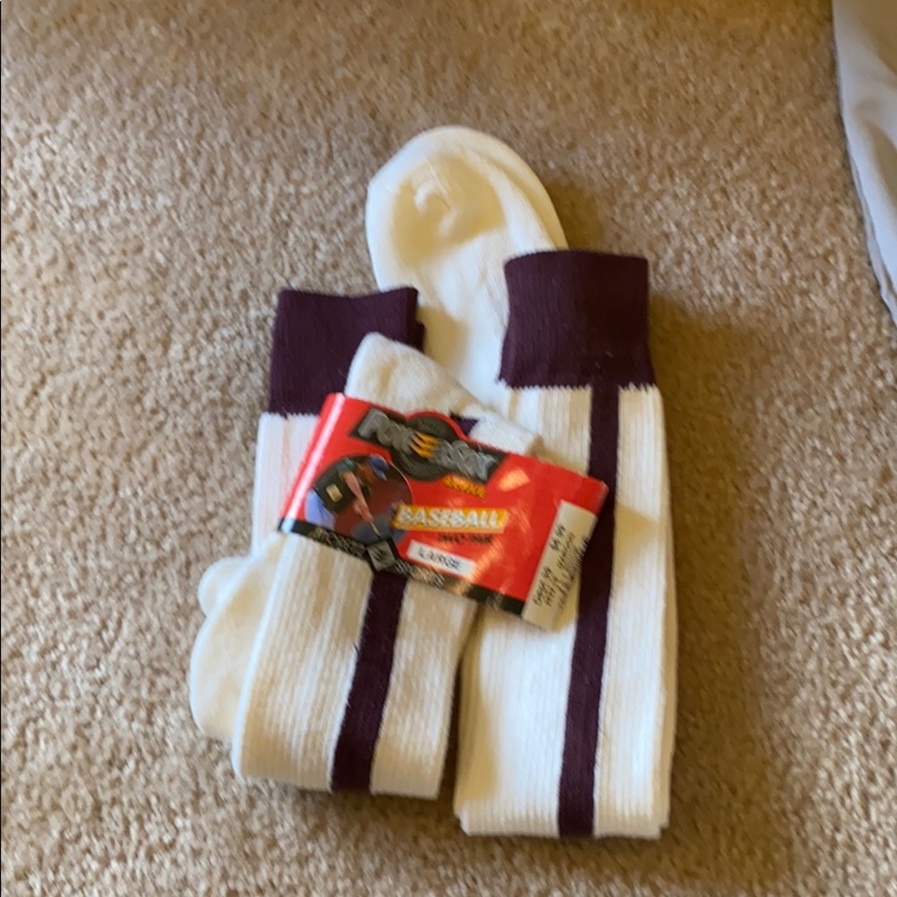 Boys Baseball Socks 2 Pairs Size Large New
